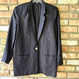 Vintage Black Elliott Lauren Linen Blazer